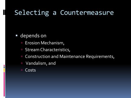 Countermeasure Calculations and Design