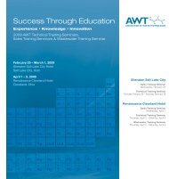 2009 AWT Technical - Association of Water Technologies