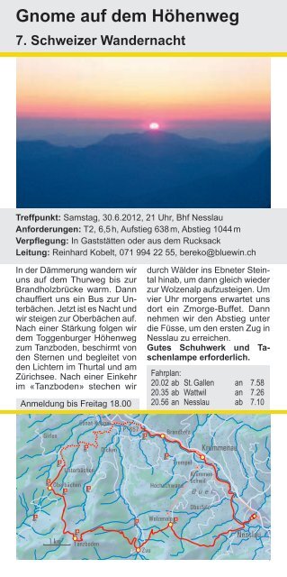 Wander- programm 2012 - St. Galler Wanderwege