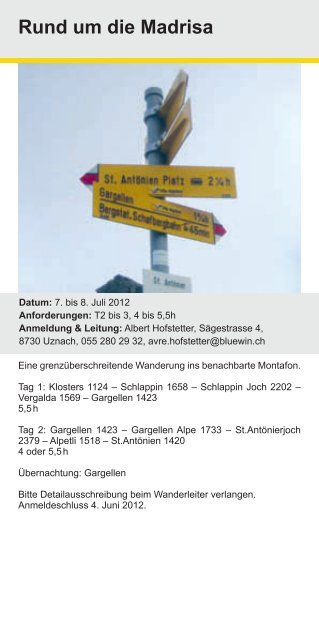 Wander- programm 2012 - St. Galler Wanderwege