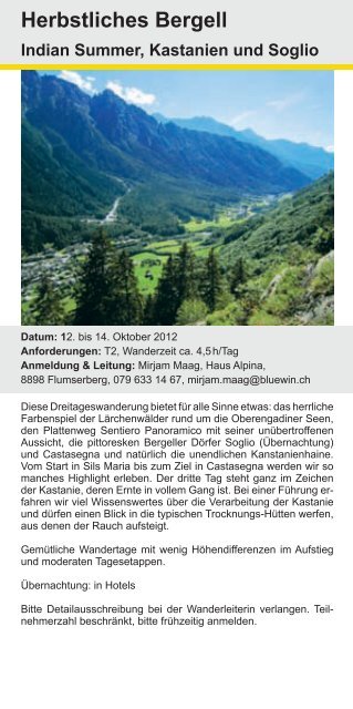 Wander- programm 2012 - St. Galler Wanderwege