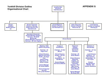APPENDIX G Yorkhill Division Outline Organisational Chart