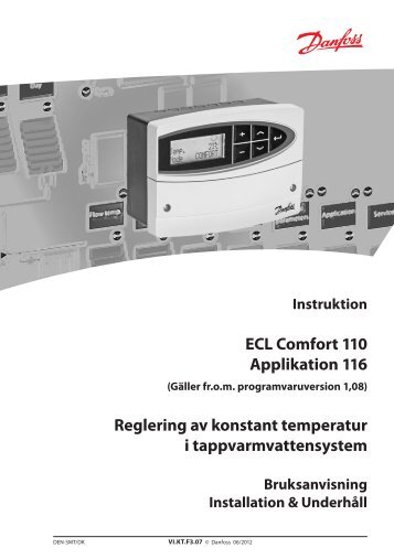 ECL Comfort 110 Applikation 116 Reglering av ... - Danfoss VÃ¤rme