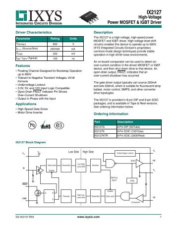 IX2127 - IXYS Integrated Circuits Division Home