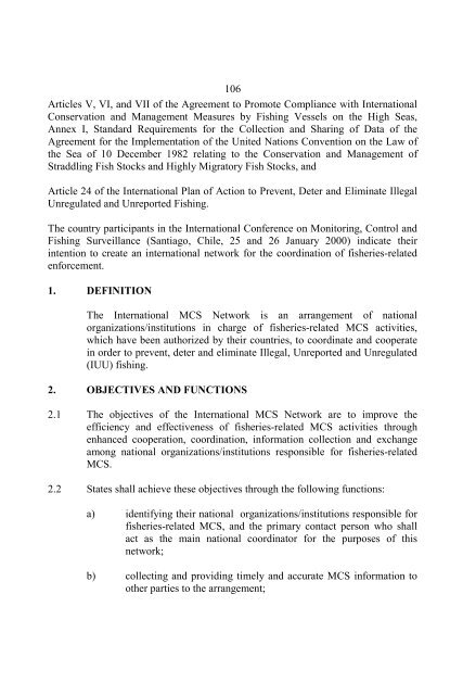 Implementation of IPOA/IUU - International MCS Network