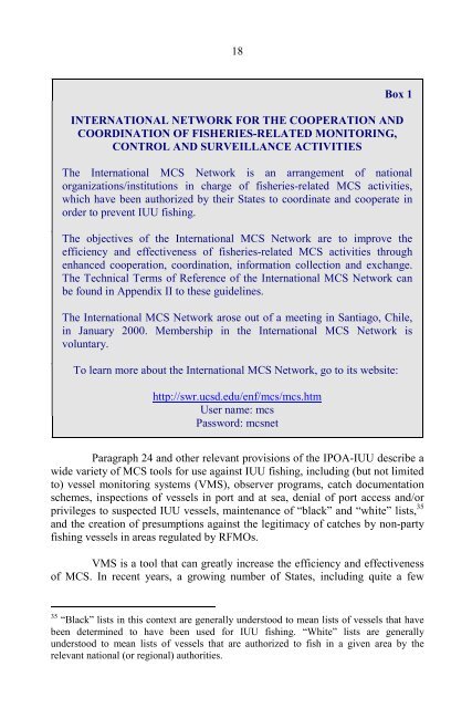 Implementation of IPOA/IUU - International MCS Network