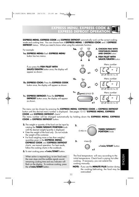 r-24st / r-2b34 microwave oven operation manual with cookbook