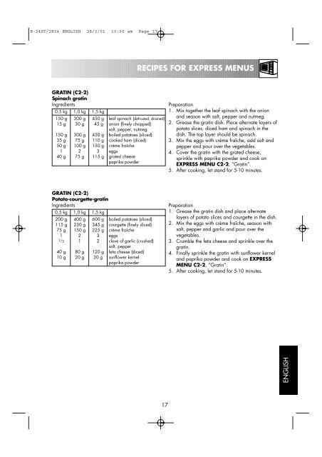 r-24st / r-2b34 microwave oven operation manual with cookbook