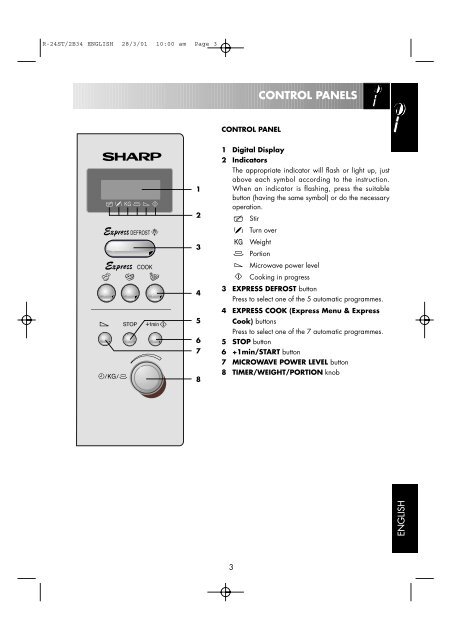 r-24st / r-2b34 microwave oven operation manual with cookbook