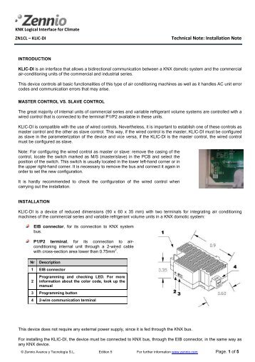 Technical Note: Installation Note - Zennio