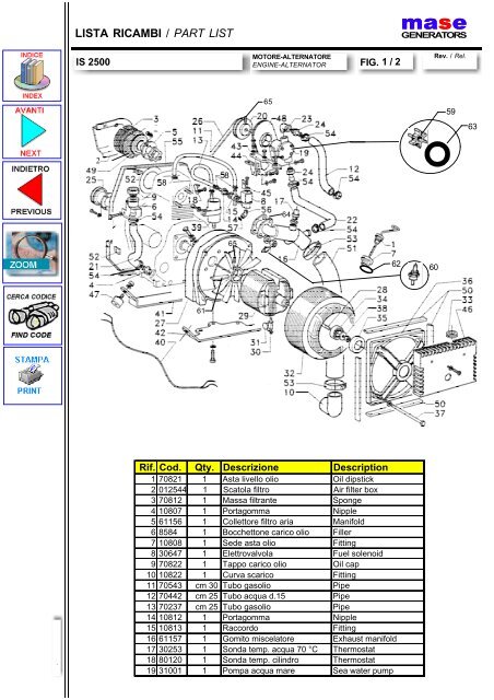 catalogo ricambi / spare parts - Mase Generators of North America