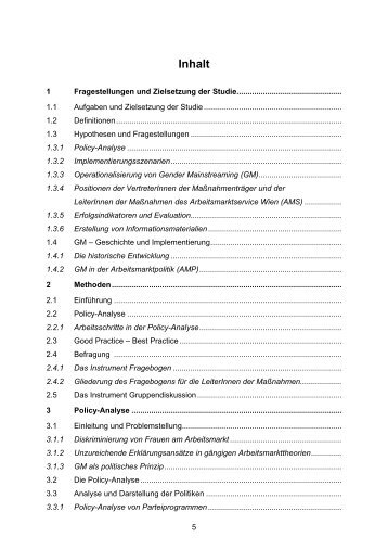 P9 - Gender Mainstreaming in Wiens amp - Sozialökonomische ...