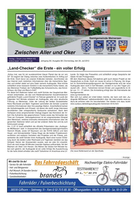 &quot;Zwischen Aller und Oker&quot; Nr. 8 - Samtgemeinde Meinersen