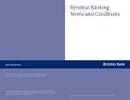 Personal Banking Terms and Conditions - Ulster Bank