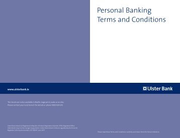 Personal Banking Terms and Conditions - Ulster Bank