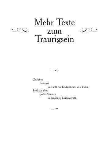 Mehr Texte zum Traurigsein - Bestattungshaus Haller