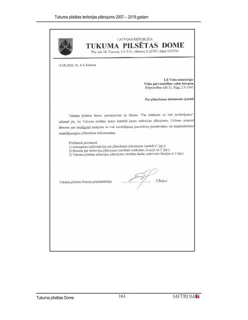 TUKUMA PILSÄTAS TERITORIJAS PLÄNOJUMS 2007-2019 4 ...