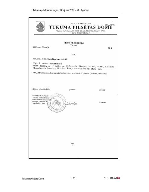 TUKUMA PILSÄTAS TERITORIJAS PLÄNOJUMS 2007-2019 4 ...