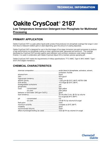 Oakite CrysCoatÂ® 2187 - Super Kleen Direct