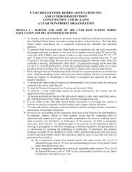 Association Bylaws and Rules - Utah High School Rodeo Association
