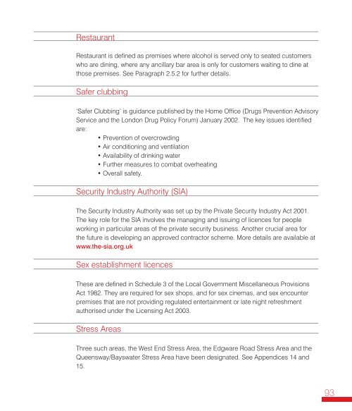 Statement of Licensing Policy (2008) WCC - Westminster City Council