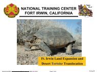 Ft. Irwin Desert Tortoise Translocation I