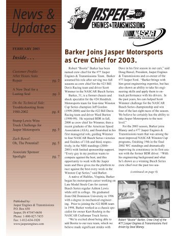 News & Updates - JASPER Engines & Transmissions