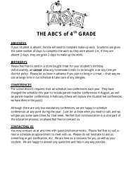 ABCs of 4th Grade - Chandler Unified School District