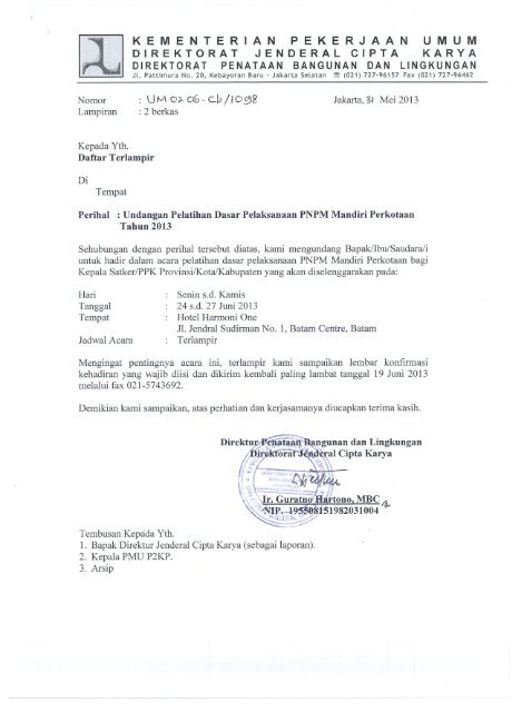 03 Undangan Pelatihan Dasar Pelaksanaan PNPM MP 2013 - P2KP