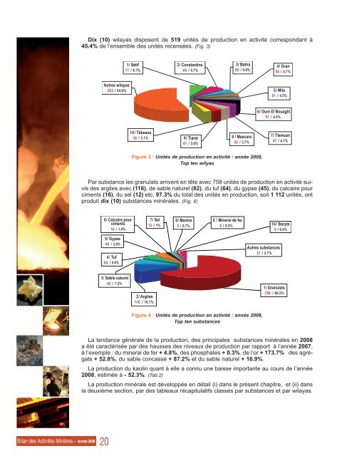 Bilan des ActivitÃ©s MiniÃ¨res, annÃ©e 2008 - MinistÃ¨re de l'Ã©nergie et ...