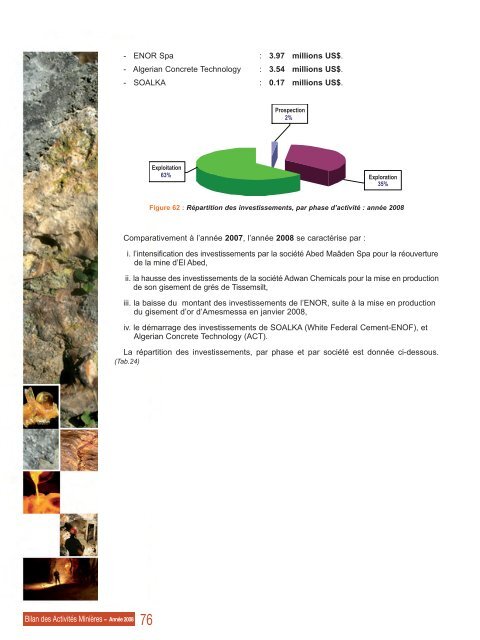 Bilan des ActivitÃ©s MiniÃ¨res, annÃ©e 2008 - MinistÃ¨re de l'Ã©nergie et ...