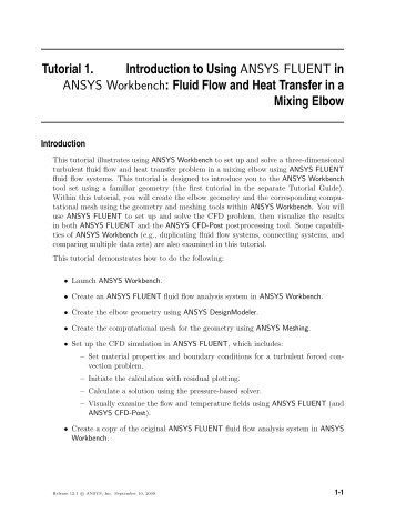 Tutorial 1. Introduction to Using ANSYS FLUENT in ... - SHARCNet