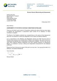 Letter of confirmation as National Statistics - Gov.uk