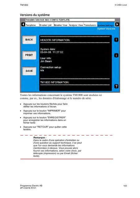 TM1800 User's manual - States