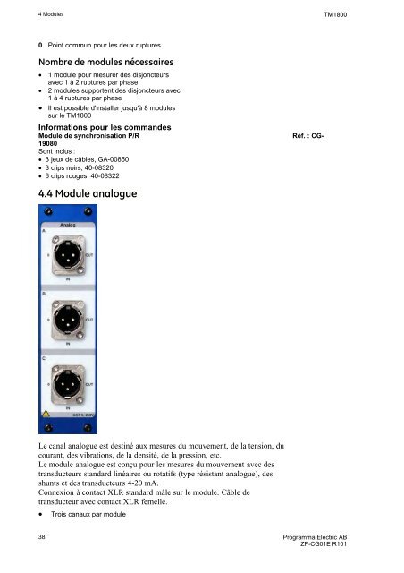 TM1800 User's manual - States