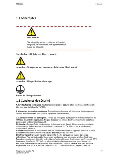 TM1800 User's manual - States