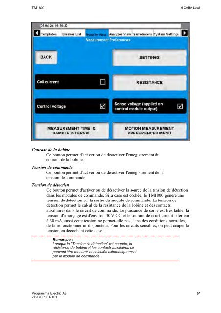 TM1800 User's manual - States