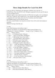 Three Judge Results For Coyle Feis 2010