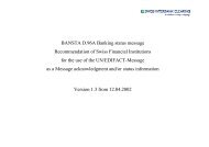 BANSTA D.96 A (Banking status message) - SIX - Interbank Clearing
