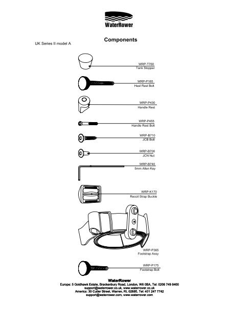 Component Drawing - Waterrower.biz