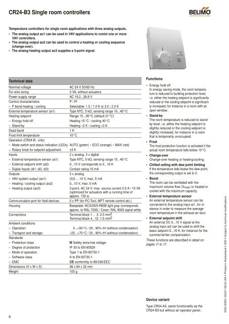 CR24, single room controller - Belimo