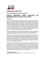 Single EU Directive on Maritime Safety and Oil Pollution - KIMO