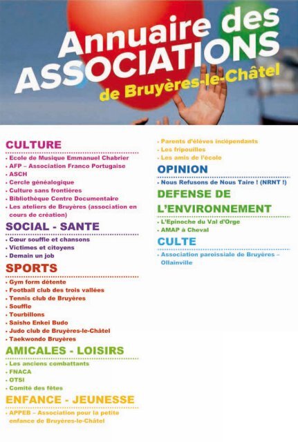 Répertoire associations pour site - Ville de Bruyères-le-Châtel