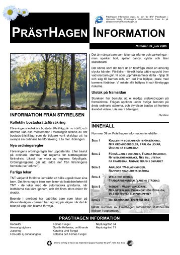 PrÃ¤sthagen Information nr 39 - BRF PrÃ¤sthagen