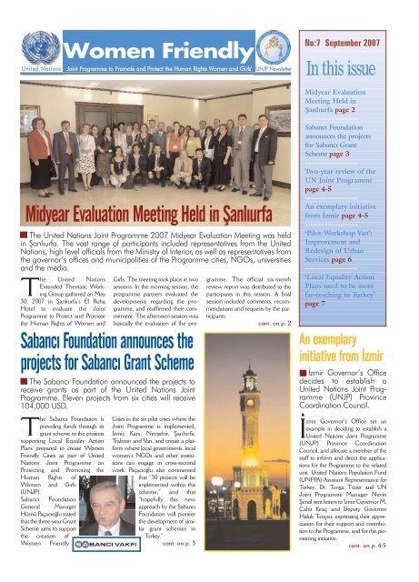 Women Friendly Midyear Evaluation Meeting Held in ÅanlÄ±urfa