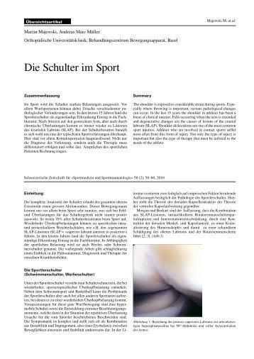 Die Schulter im Sport - SGSM