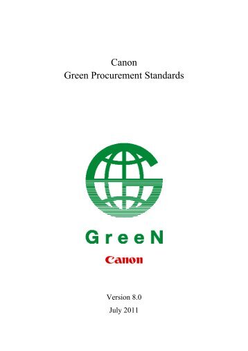 Canon Green Procurement Standards