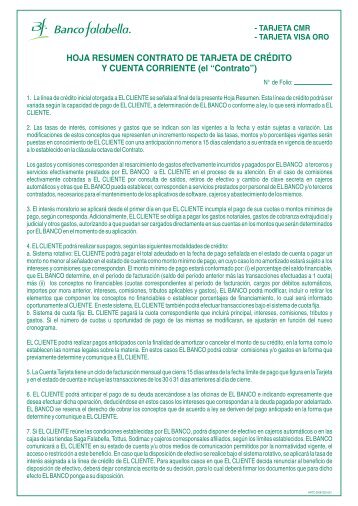 HOJA RESUMEN CONTRATO DE TARJETA DE ... - Banco Falabella