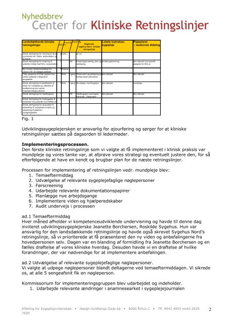 Fra klinisk retningslinje til bedside sygepleje - Center for Kliniske ...