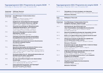 Tagungsprogramm SGH / Programme de congrÃƒÂ¨s SSCM ...